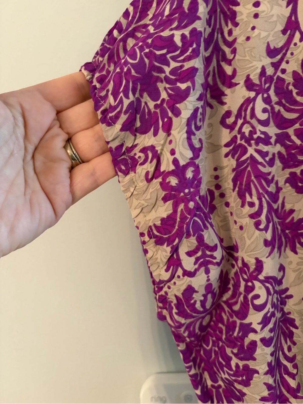 Women’s Purple Printed V-Neck Midi Dress NWOT - Picture 4 of 9